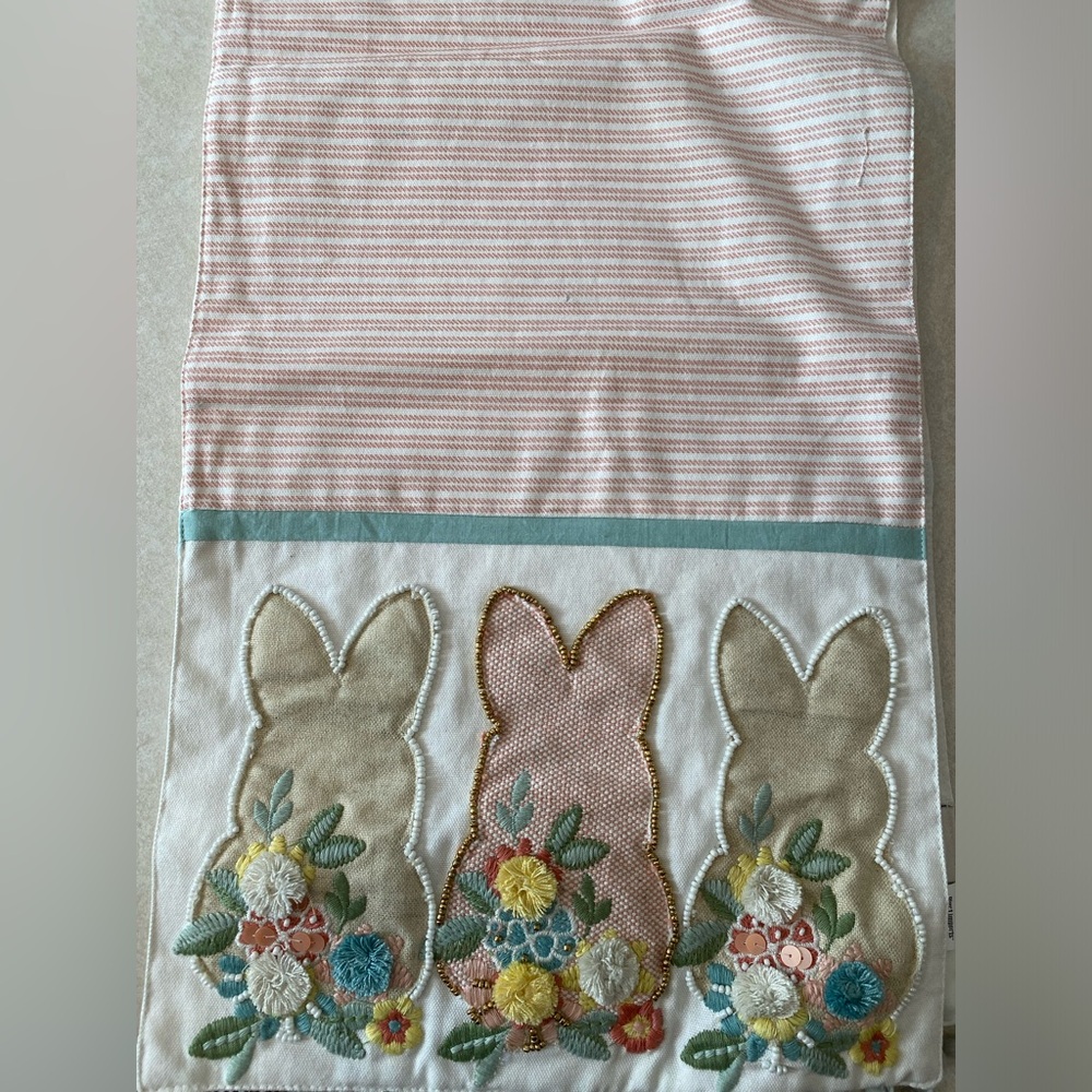 Pier 1 Pink and Cream Easter Table Runner
